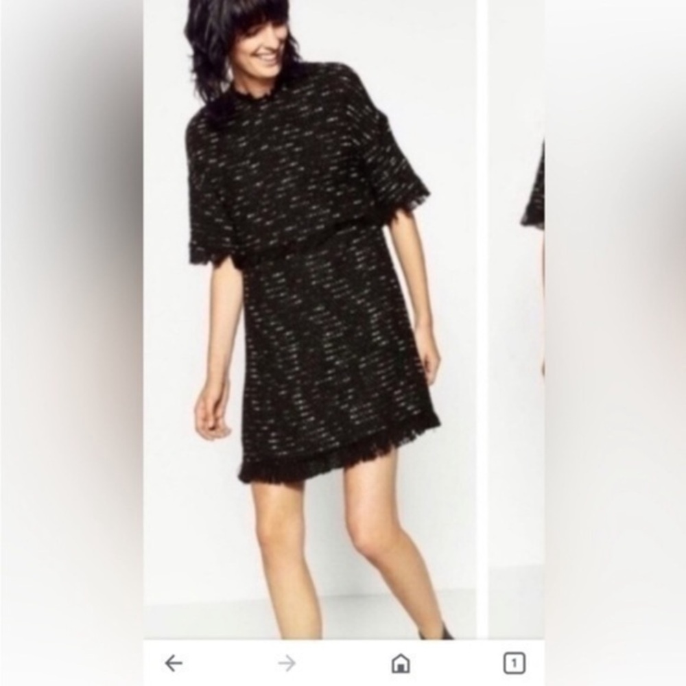 NWT Zara Dress in Black Tweed